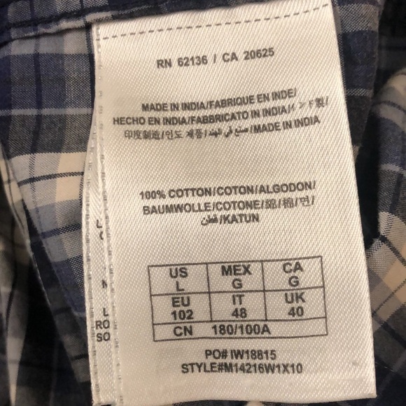 Guess 1981 Los Angeles Western Plaid Shirt Sz. L Pearl Snap Blue Chest Pockets - Picture 6 of 7